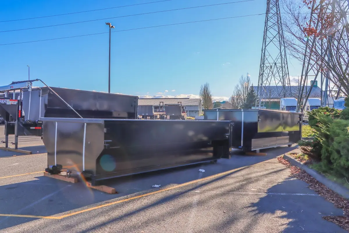 Roll-off dumpster ready for waste disposal at job site for Construction Dumpster Rental in Moraga